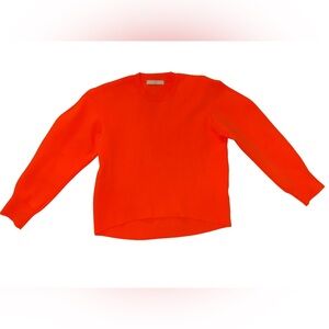 Tibi Bold Orange Crew Neck Sweater